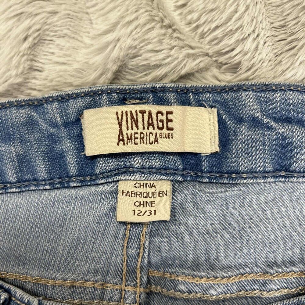 Vintage America Blues Jeans Women 12/31 Boho Skinny Ankle Embroidered Denim - Picture 4 of 12
